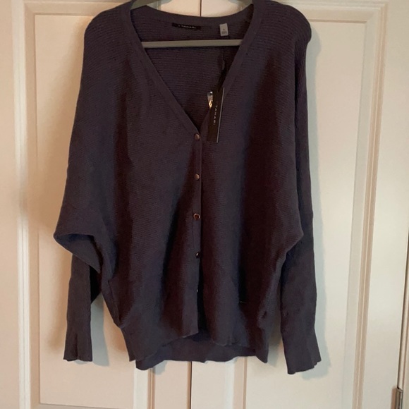 T Tahari Sweaters - T Tahari Button Down Cardigan - Gray - Size XL